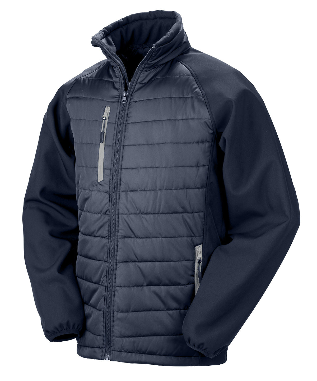 Compass padded softshell jacket  - Navy/Grey