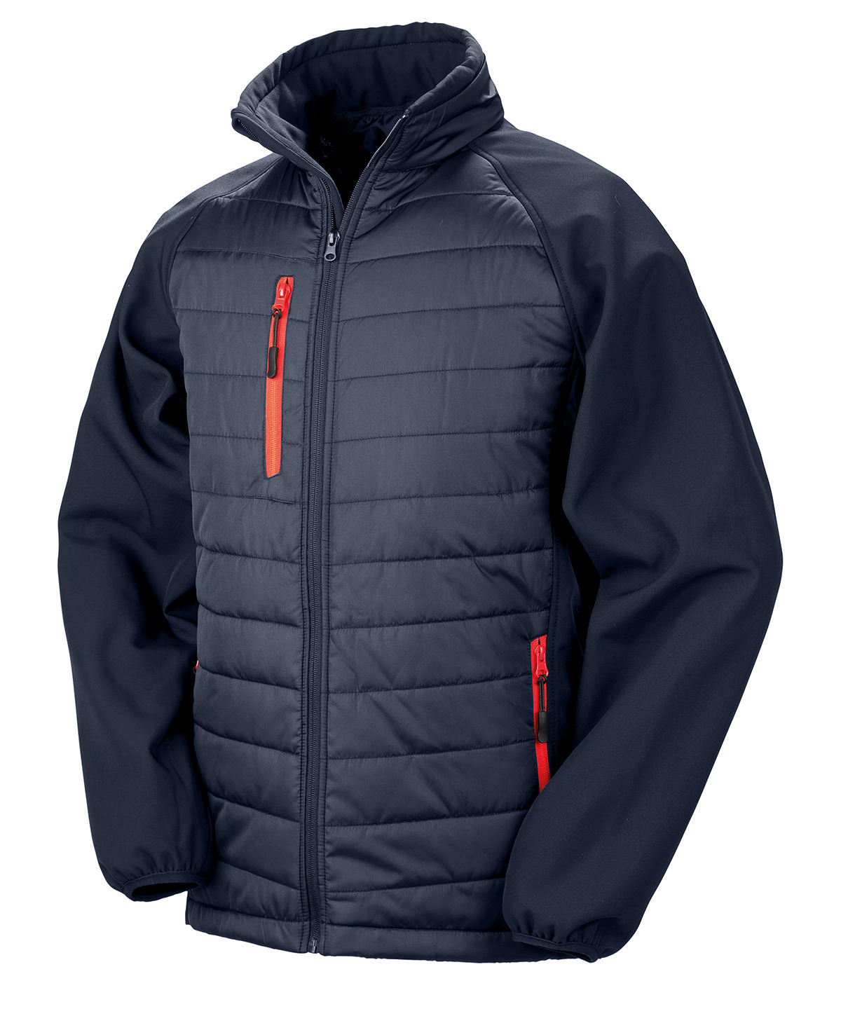 Compass padded softshell jacket  - Navy/Red