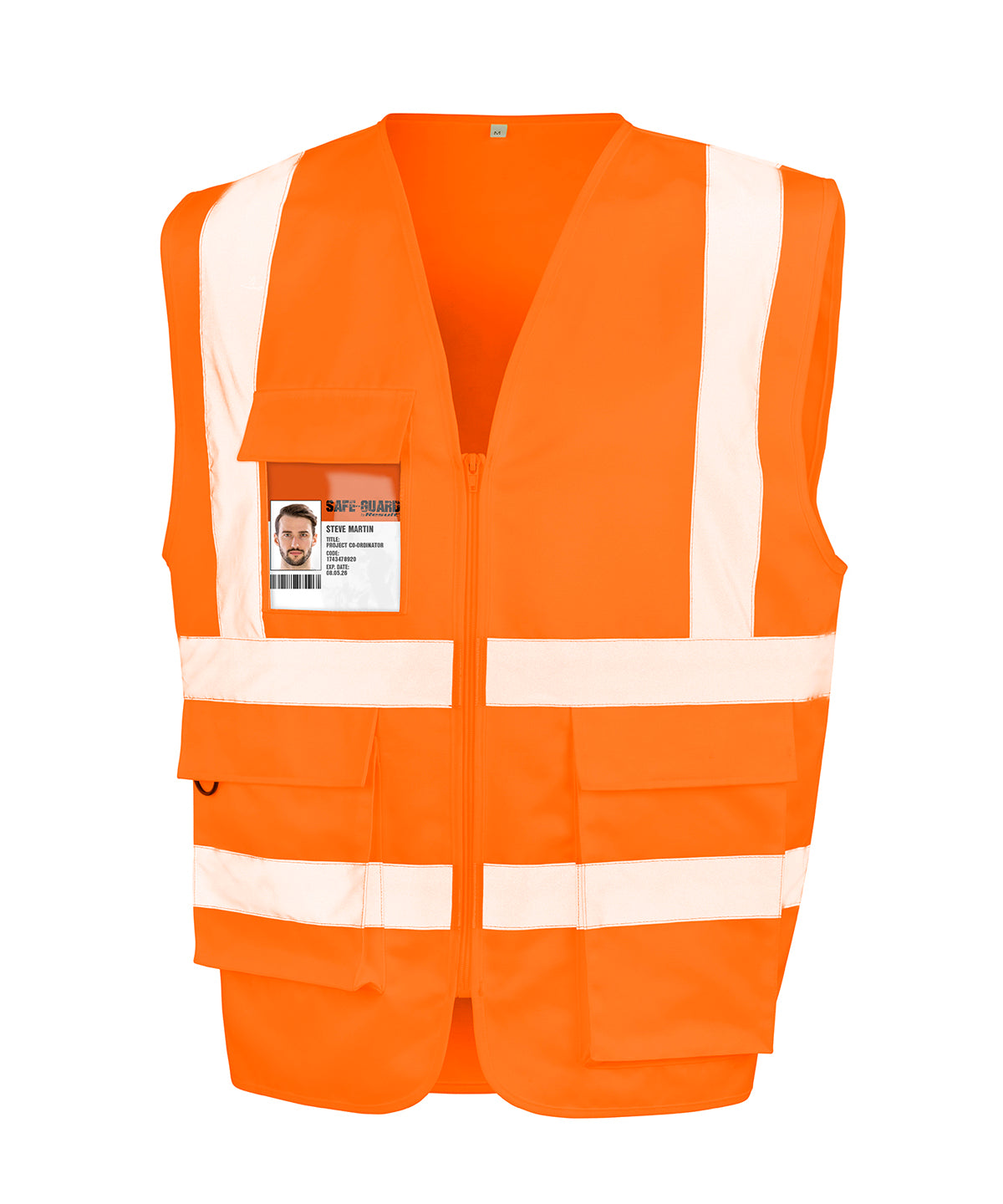 Heavy duty polycotton security vest - Fluorescent Orange