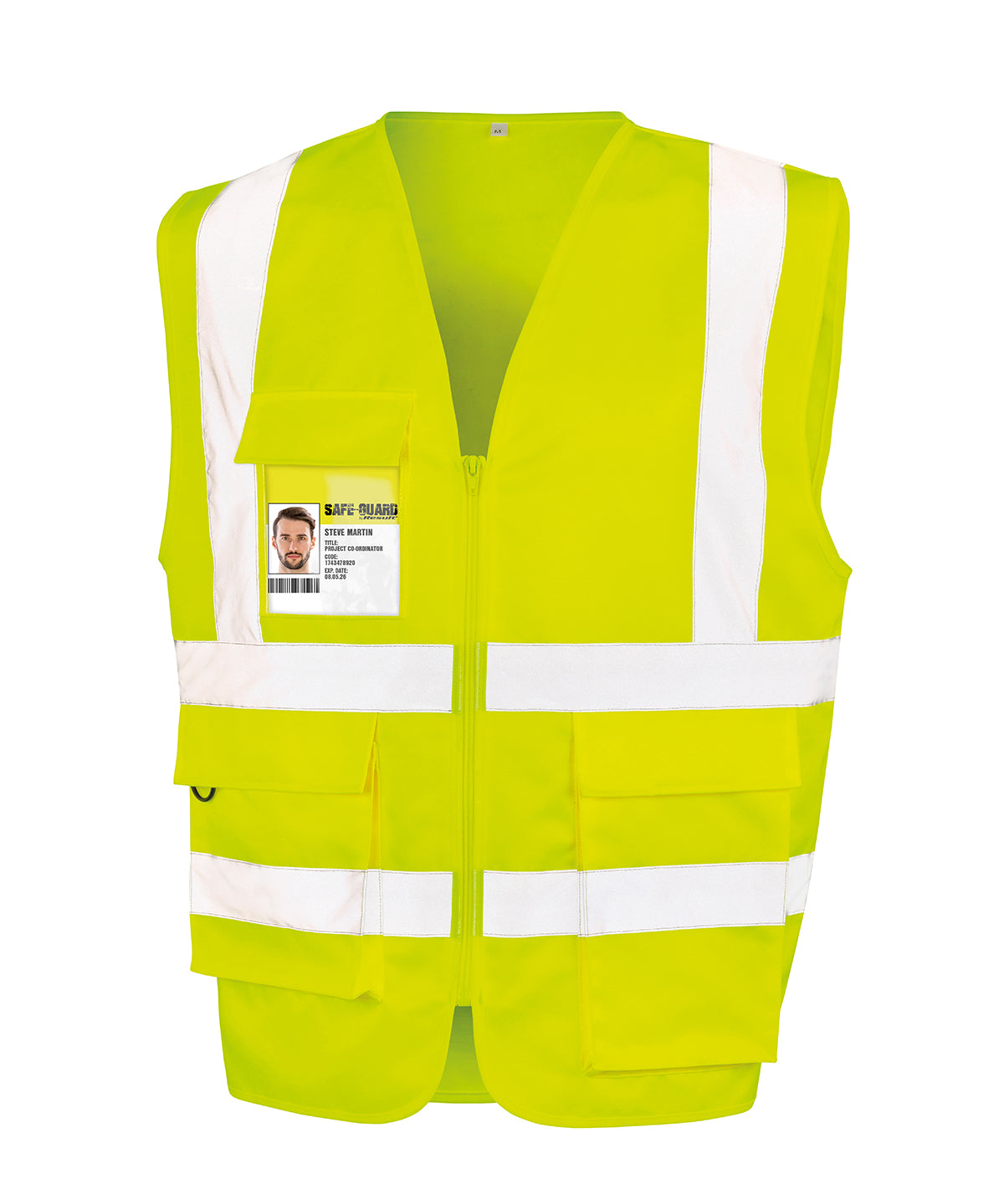 Heavy duty polycotton security vest - Fluorescent Yellow