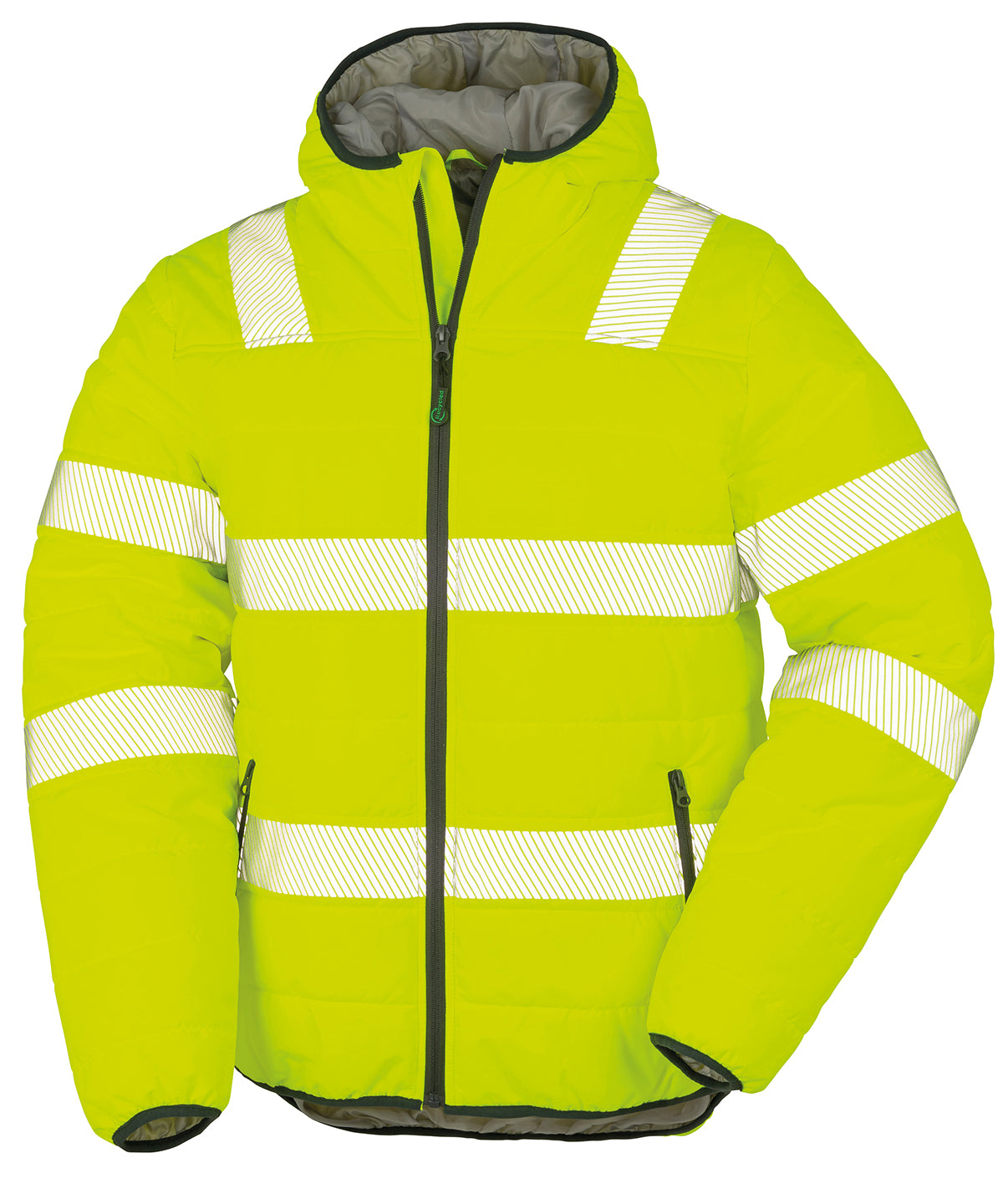 Recycled ripstop padded safety jacket - Fluorescent Yellow
