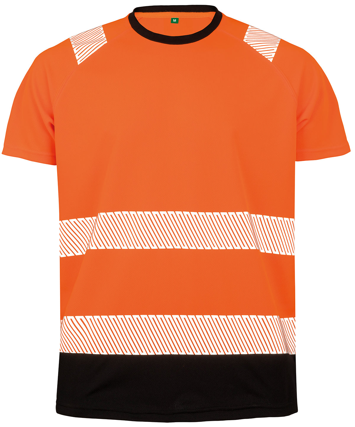 Recycled safety t-shirt - Fluorescent Orange/Black