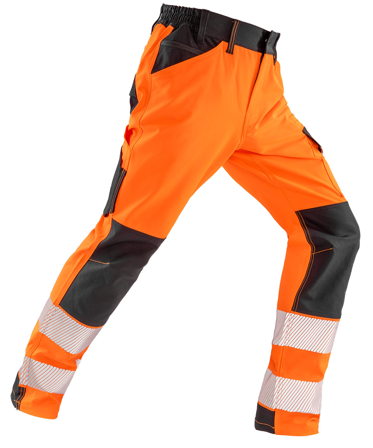 Safe-Guard recycled dynamic stretch safety trousers - Fluorescent Orange