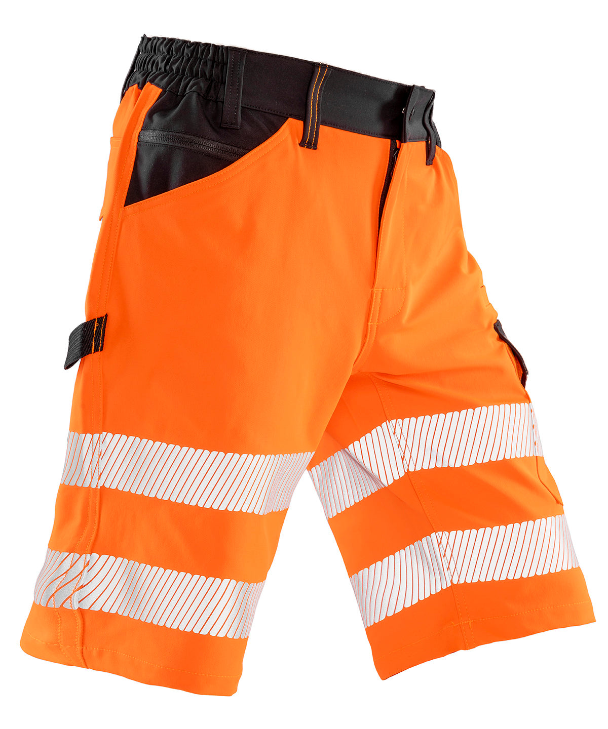 Safe-Guard recycled dynamic stretch safety shorts - Fluorescent Orange