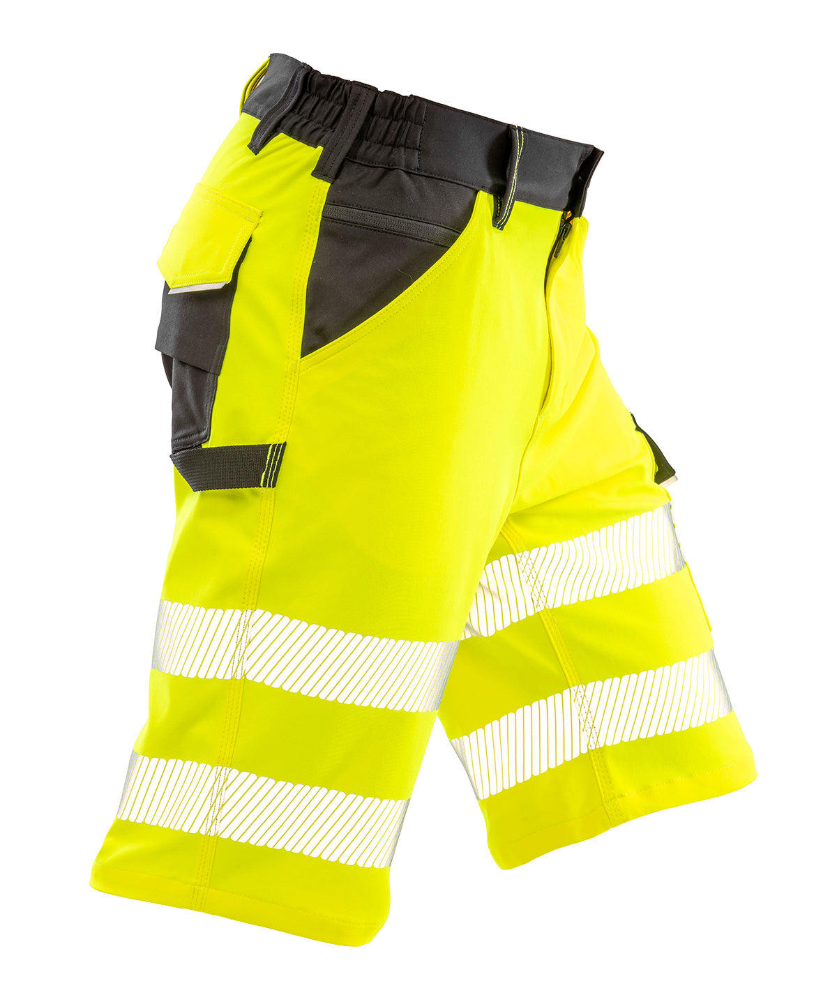 Safe-Guard recycled dynamic stretch safety shorts - Fluorescent Yellow