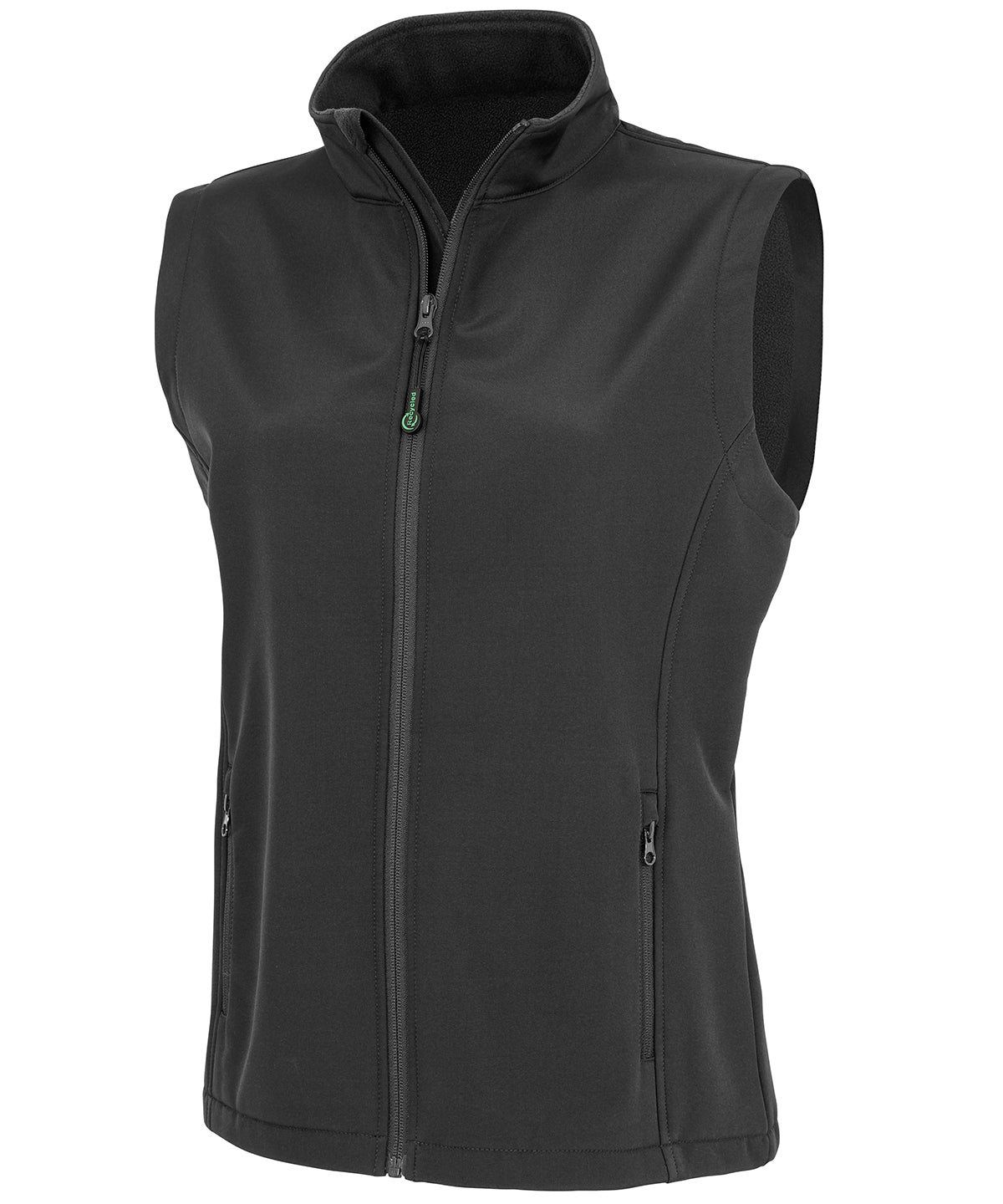 Women's recycled 2-layer printable softshell bodywarmer - Black