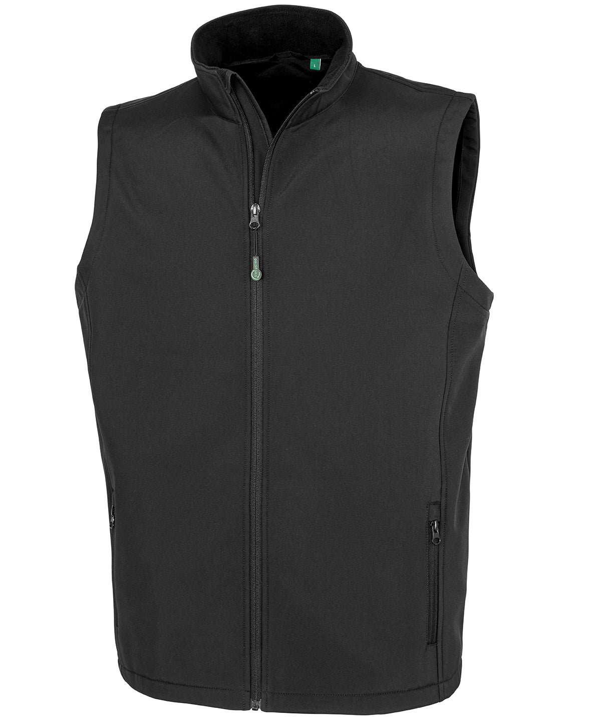 Men's recycled 2-layer printable softshell bodywarmer - Black