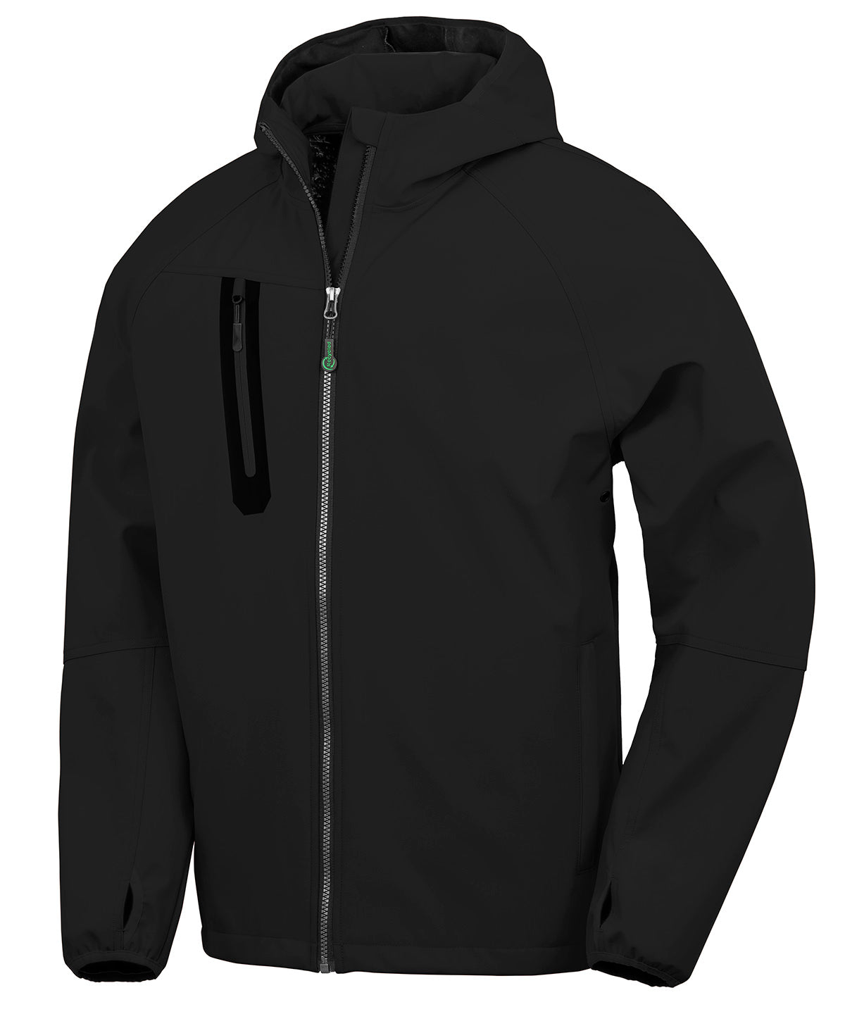 3-layer recycled printable casual hooded softshell - Black/Black