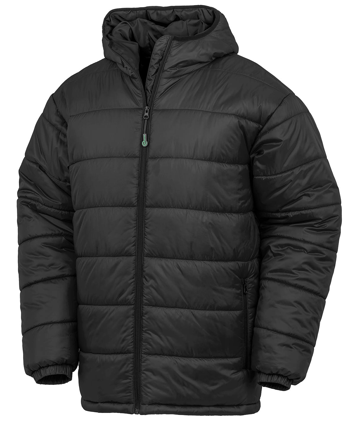 Recycled hooded padded parka - Black