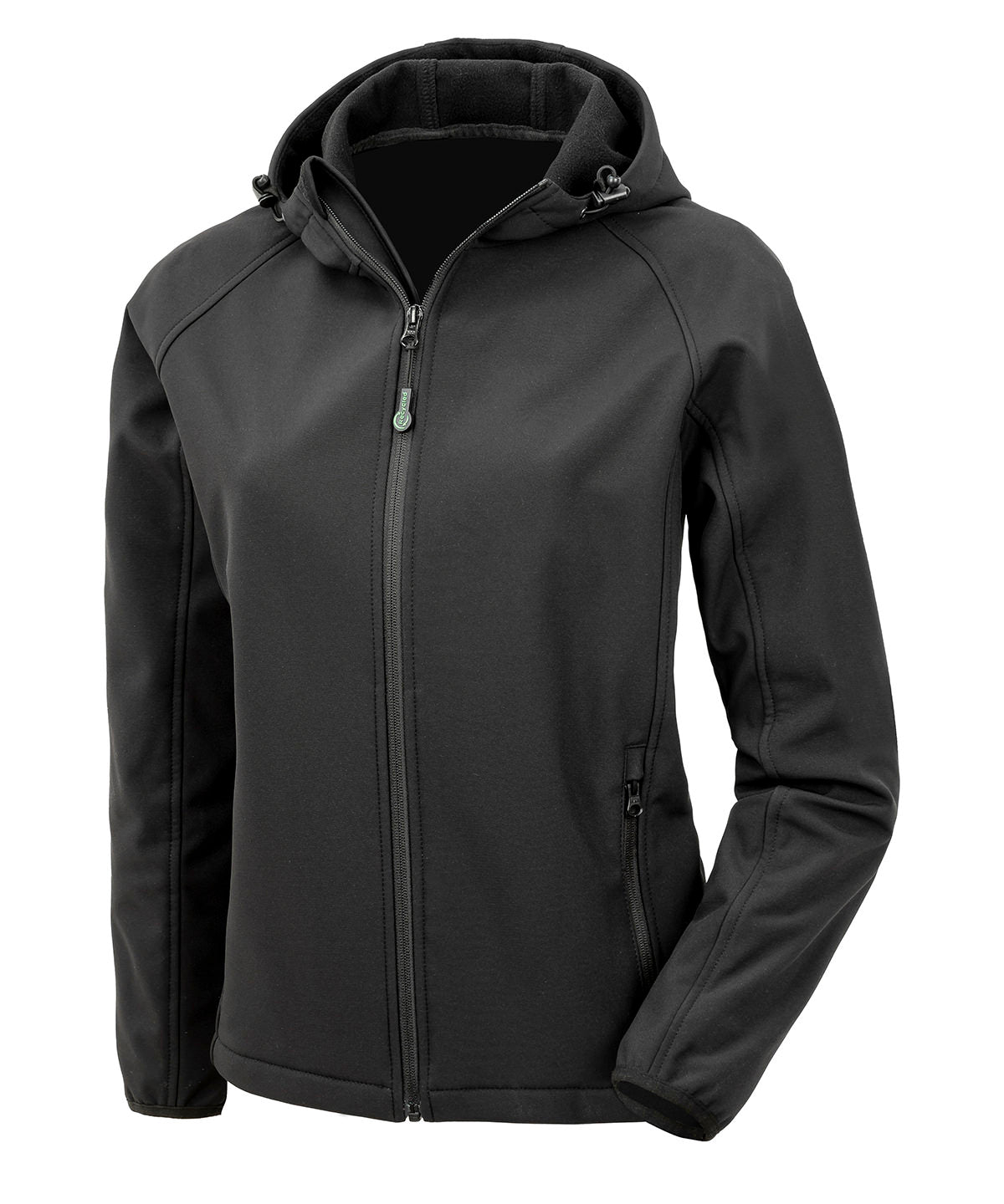 Women’s recycled 3-layer printable hooded softshell - Black