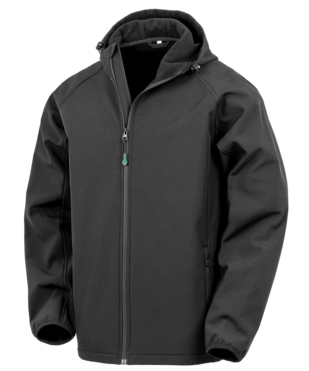 Recycled 3-layer printable hooded softshell - Black