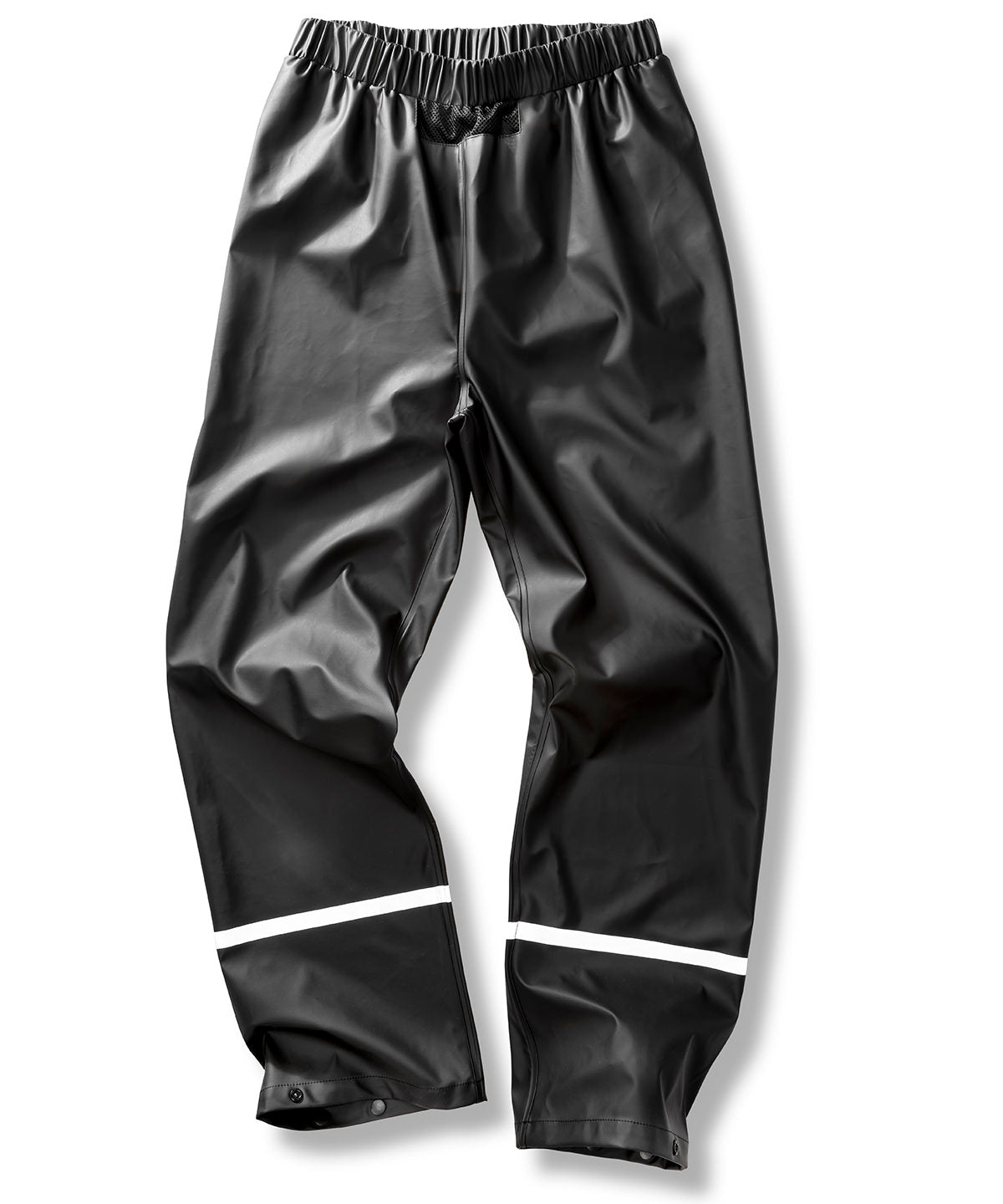 Prism PU waterproof trousers with reflective bands and recycled backing - Black