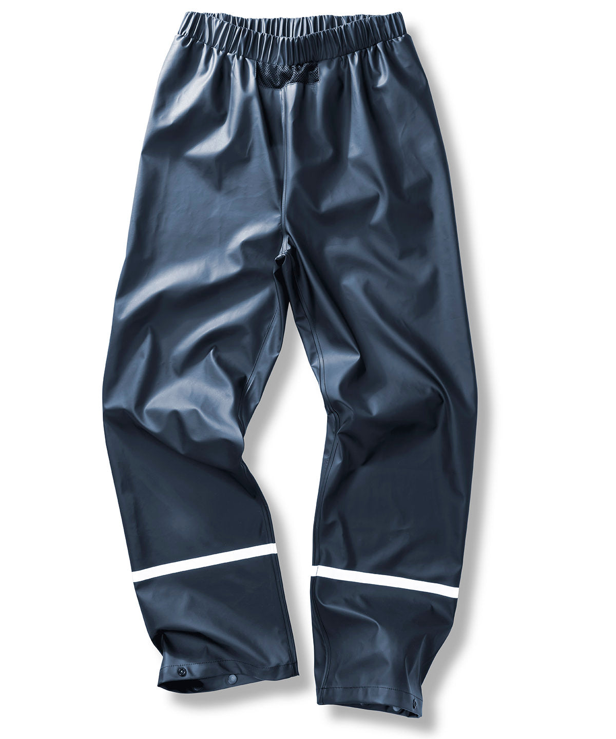 Prism PU waterproof trousers with reflective bands and recycled backing - Navy