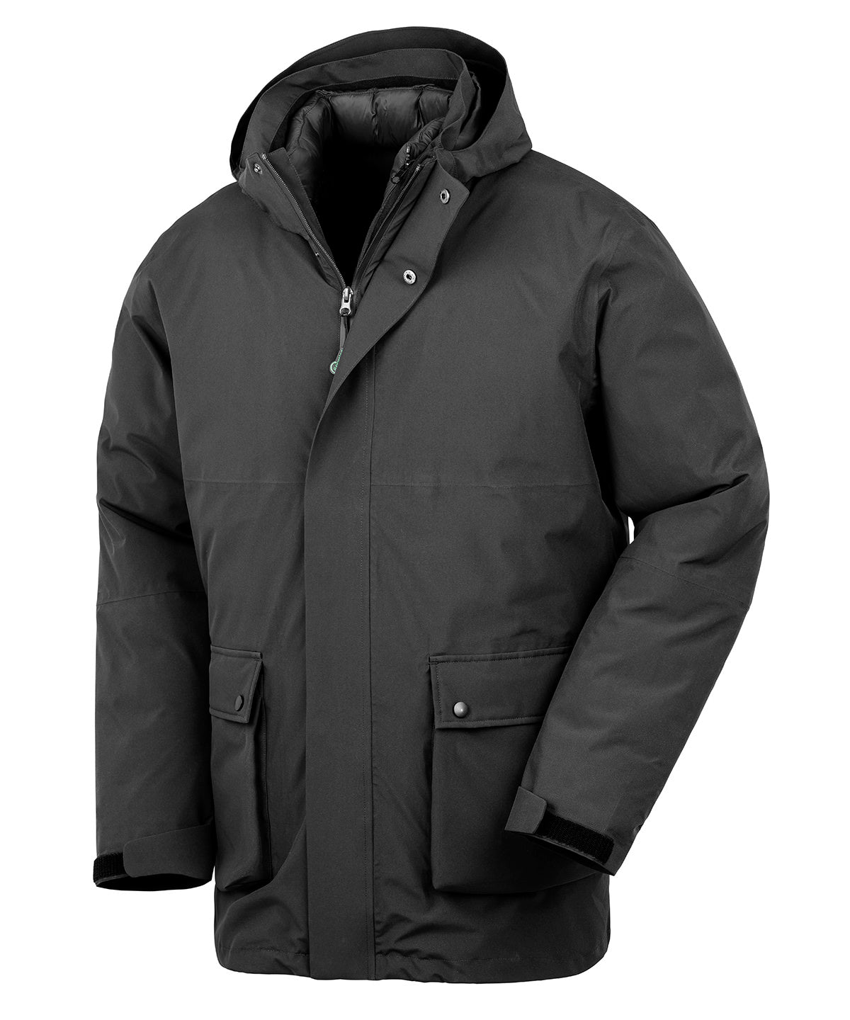 Recycled 3-in-1 padded ripstop jacket - Black*