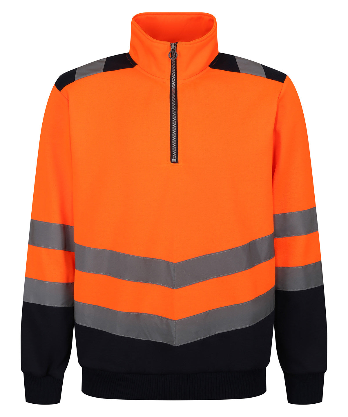 Pro hi-vis ¼-zip sweatshirt - Orange/Navy