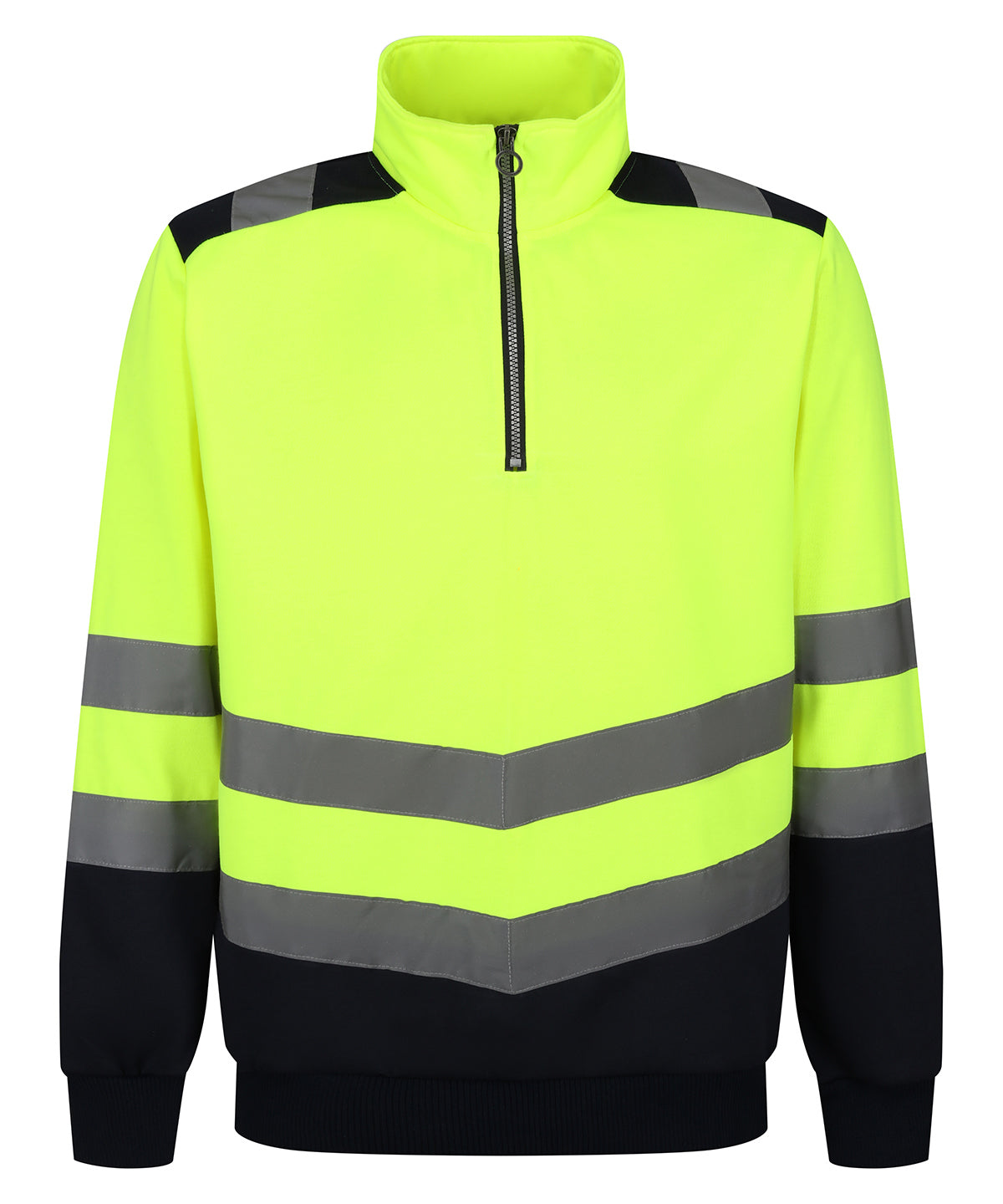 Pro hi-vis ¼-zip sweatshirt - Yellow/Navy
