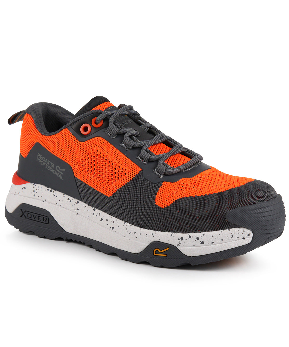 Crossfort S1 X-over metal-free safety trainers - Flame Orange/Gunmetal