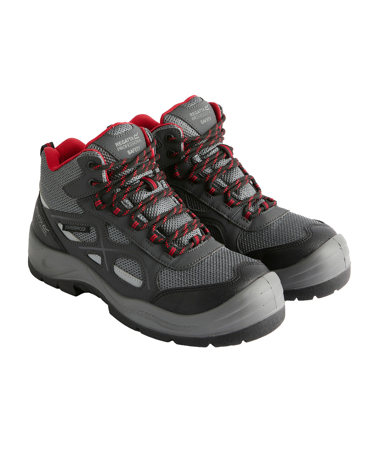 Limestone S6 waterproof boots - Granite/Red