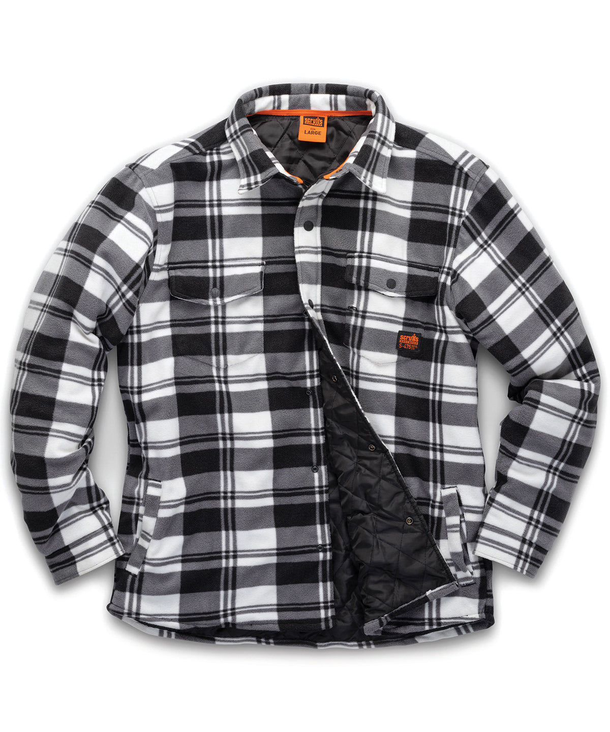 Worker padded checked shirt - Black/White