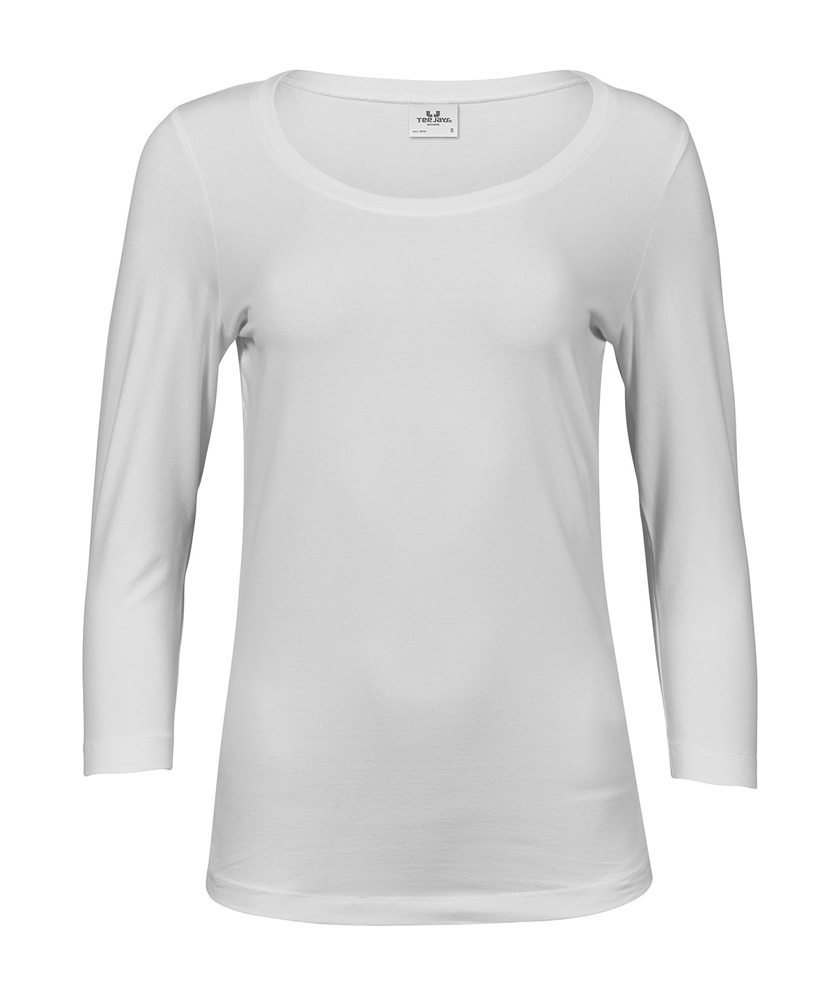 Women’s stretch 3/4-sleeve tee (460) - White