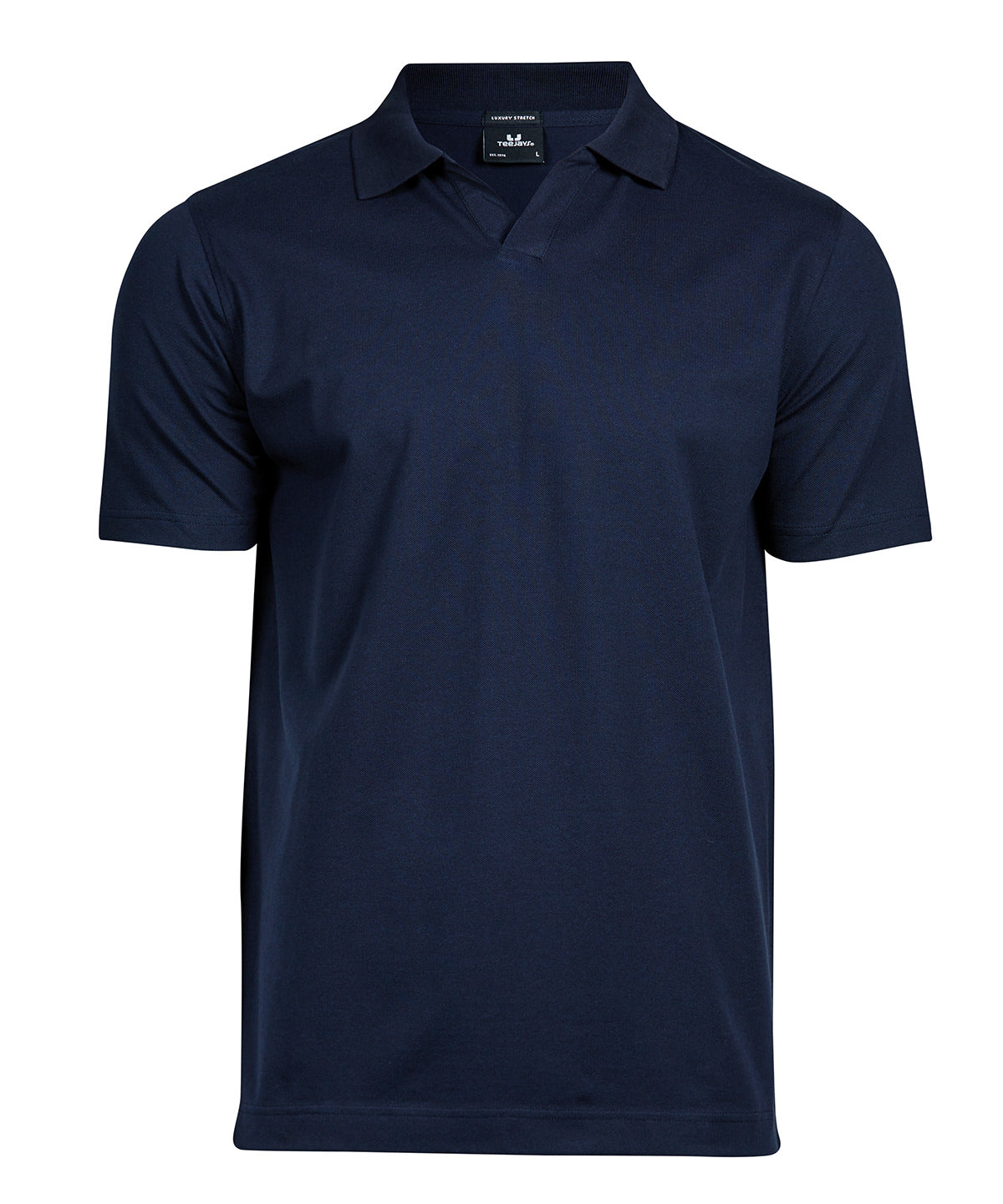 Luxury stretch v-neck polo (1404) - Navy