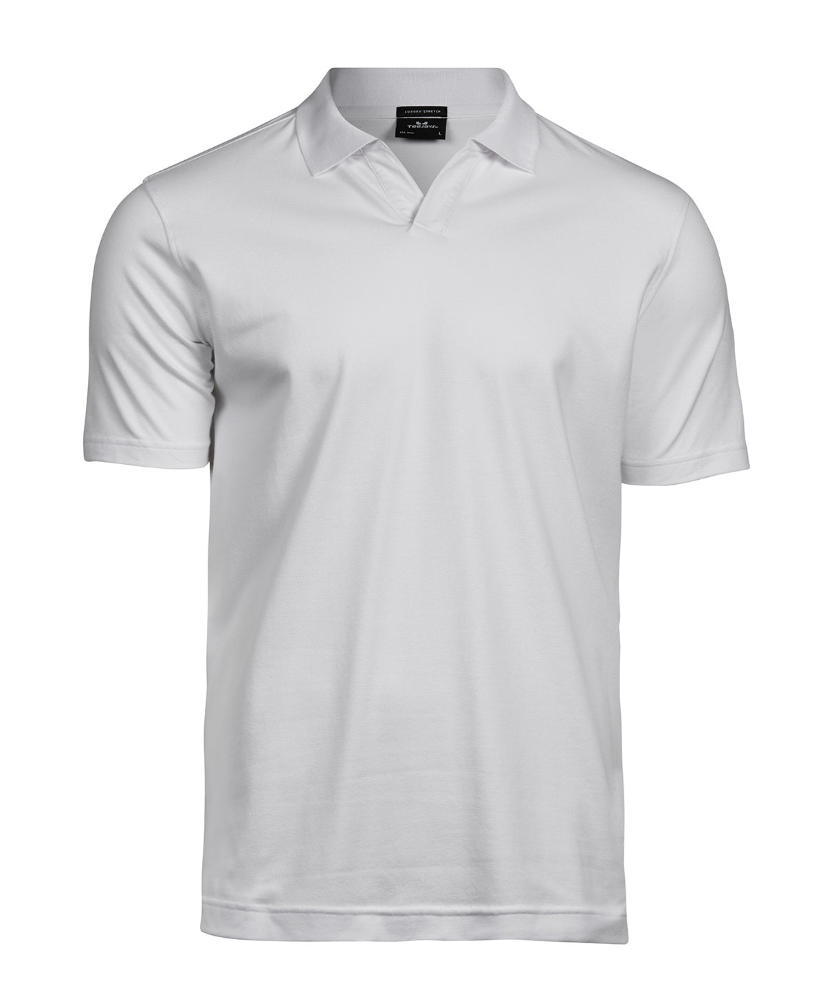 Luxury stretch v-neck polo (1404) - White
