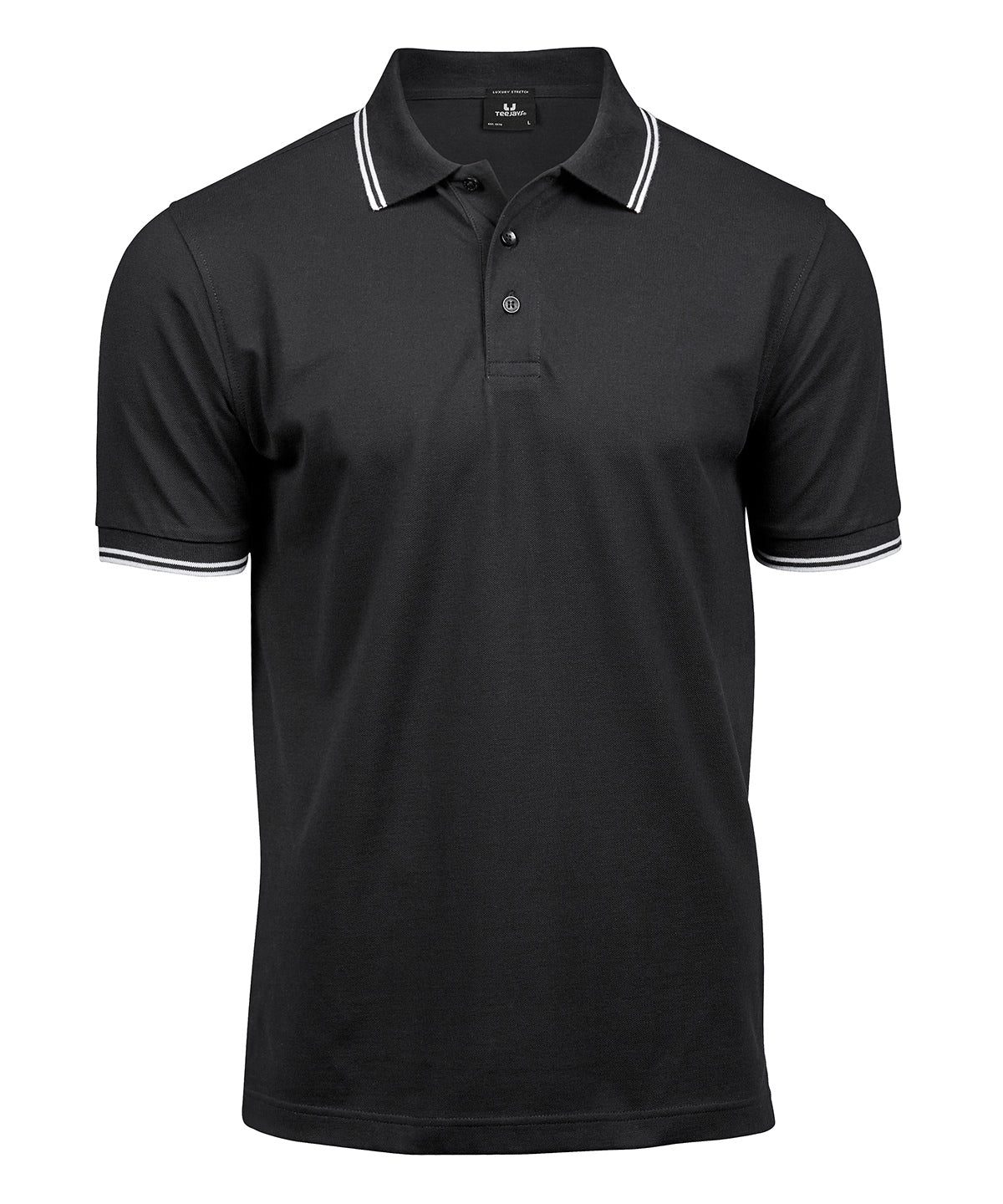 Luxury stripe stretch polo (1407) - Black/White