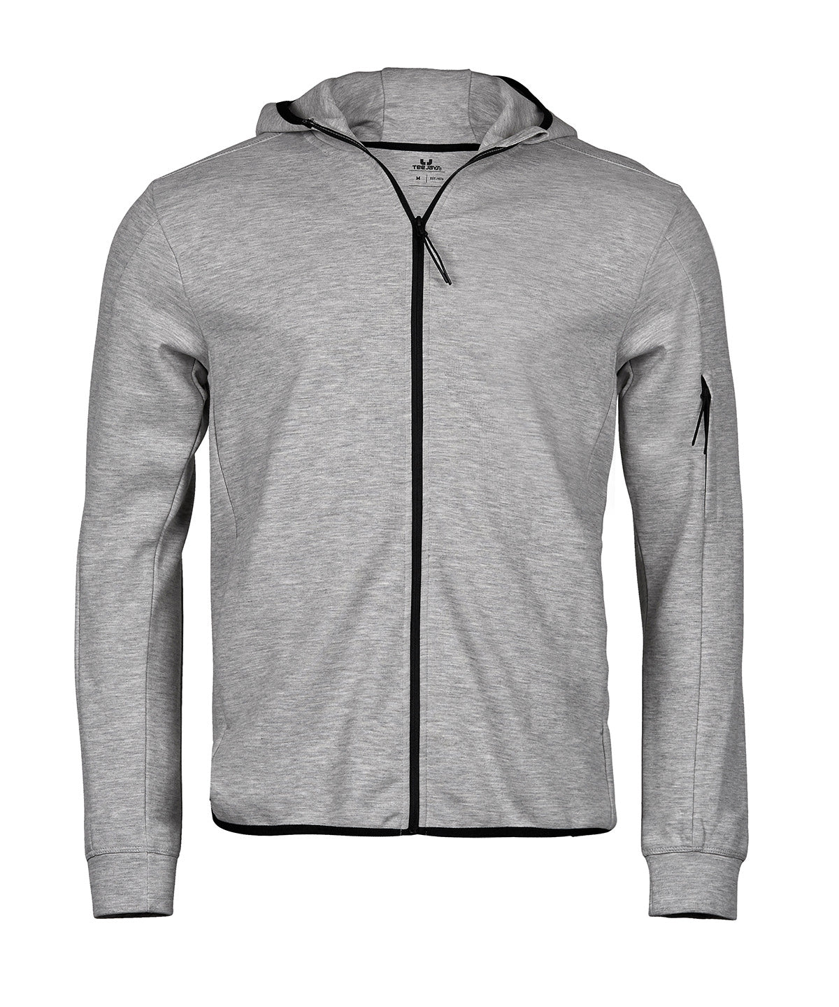 Athletic hooded full-zip sweatshirt (5706) - Heather Grey