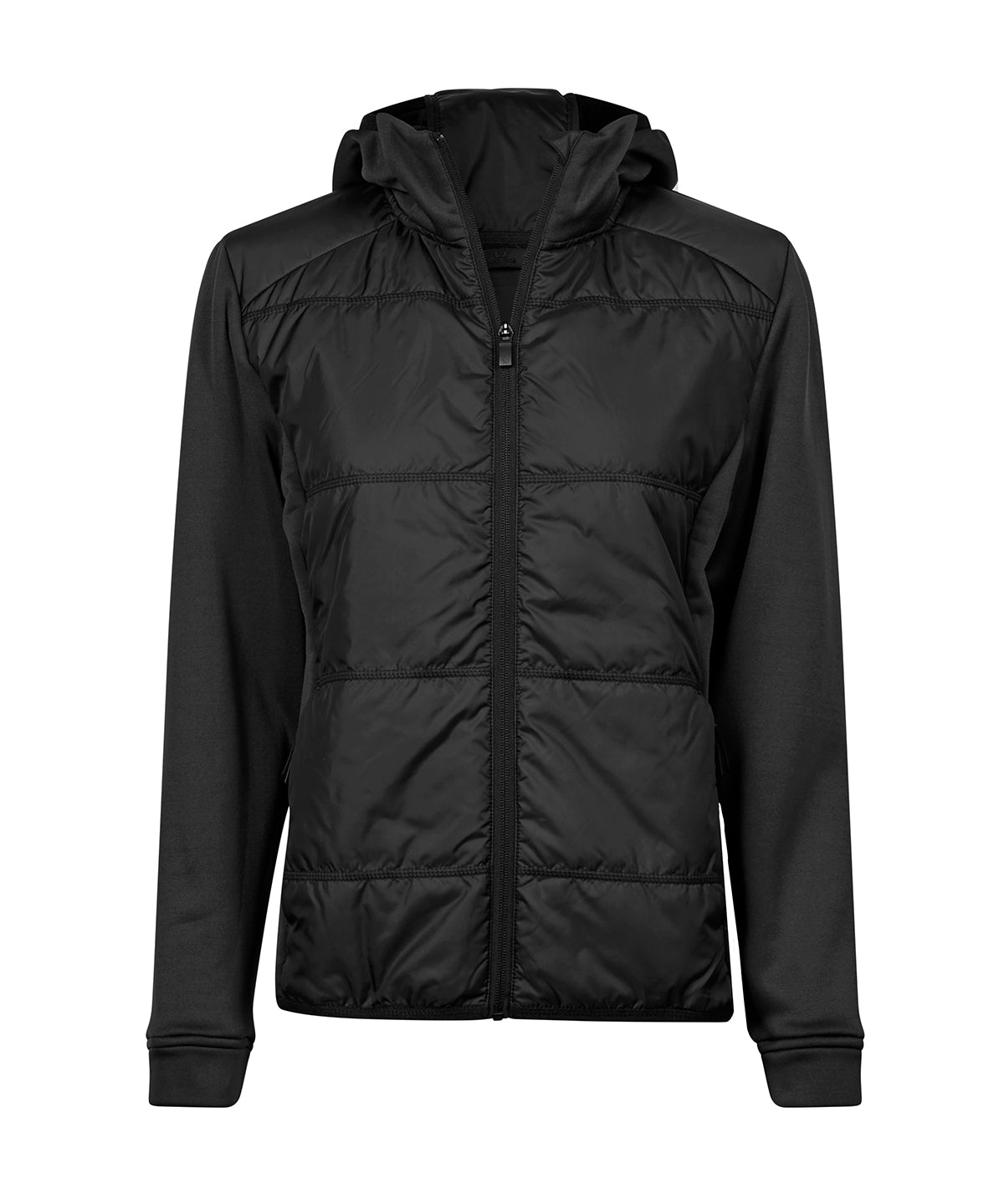 Women’s hybrid-stretch hooded jacket (9113) - Black/Black