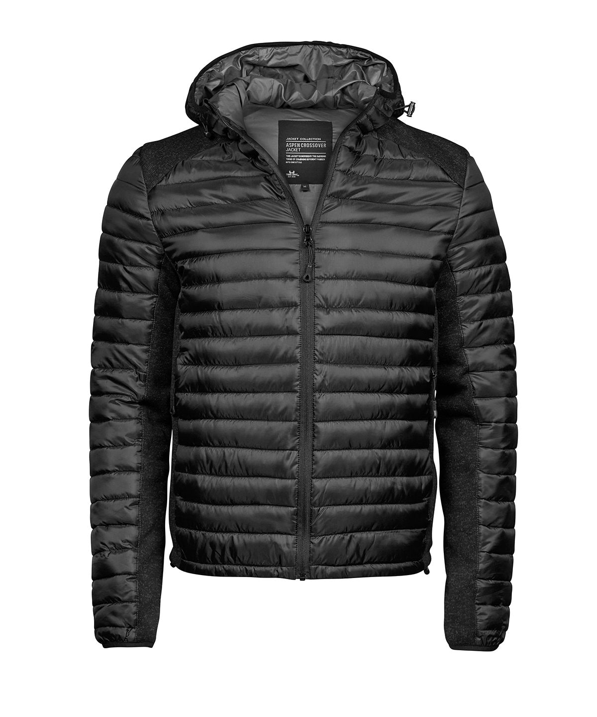 Hooded outdoor crossover (9610) - Black/Black Melange
