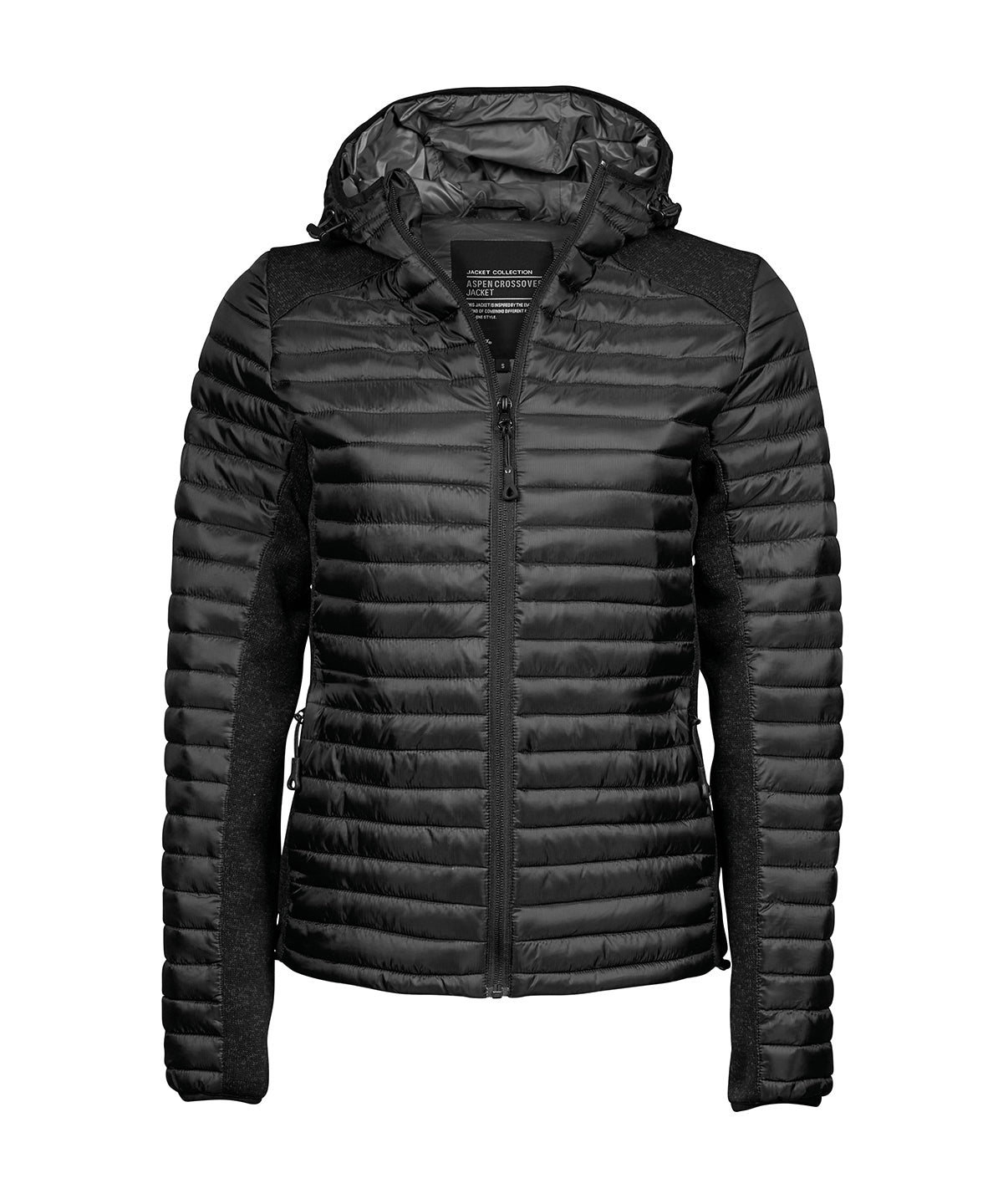 Women’s hooded outdoor crossover (9611) - Black/Black Melange
