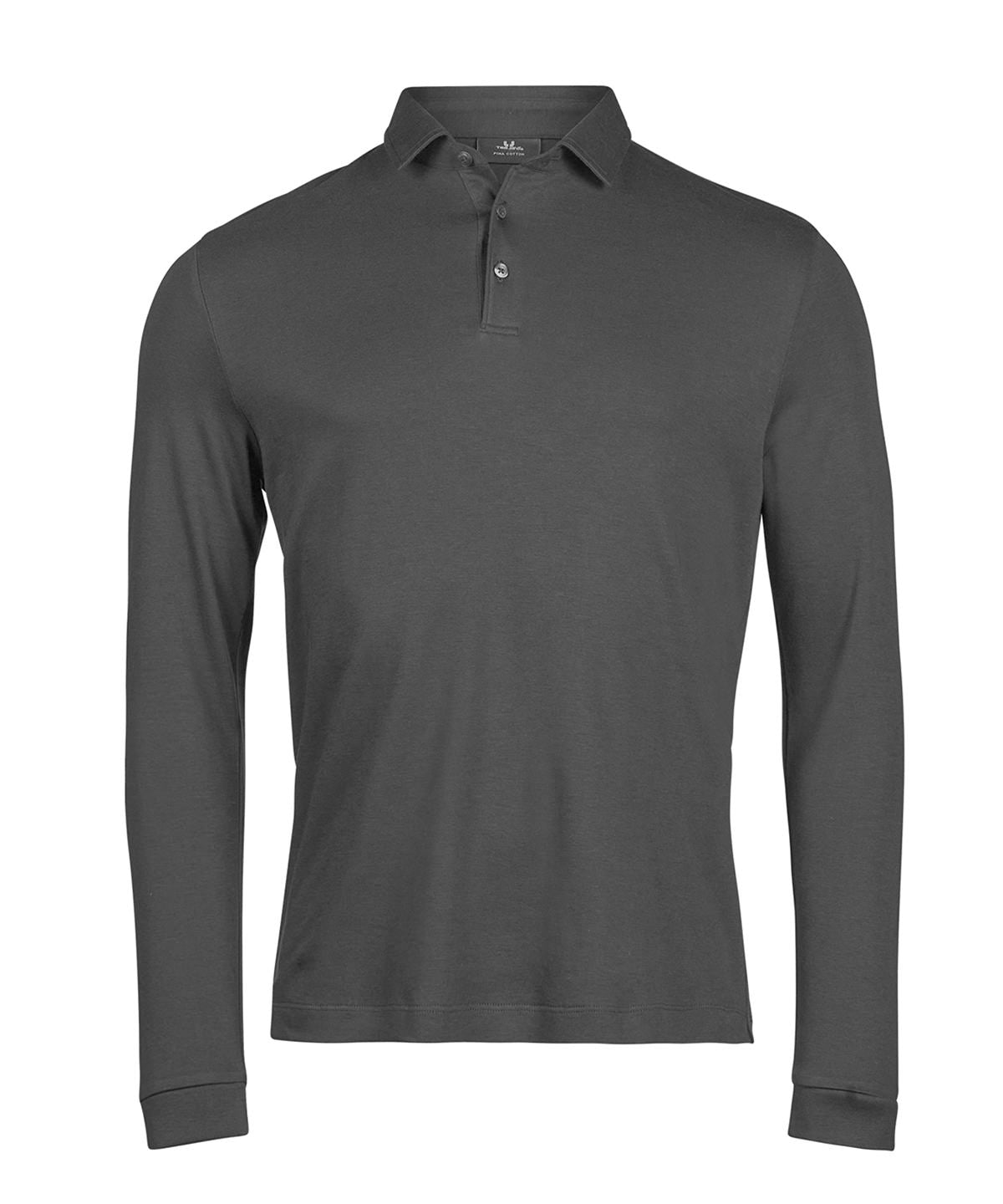Pima cotton long-sleeve polo (1442) - Black