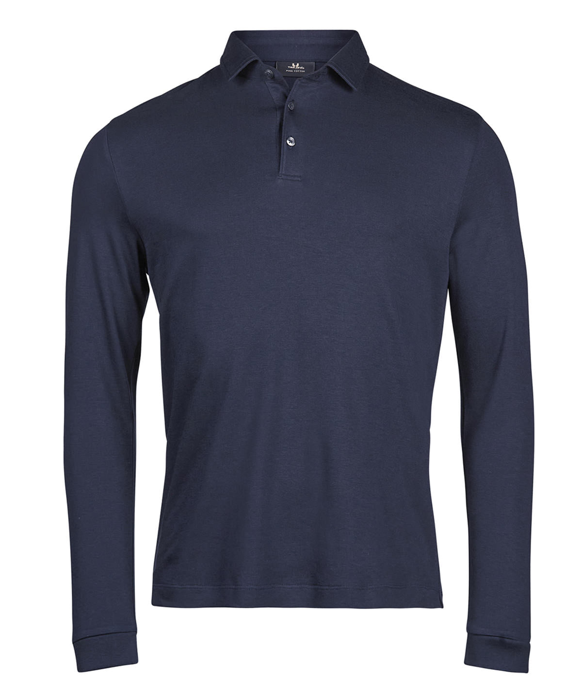 Pima cotton long-sleeve polo (1442) - Navy