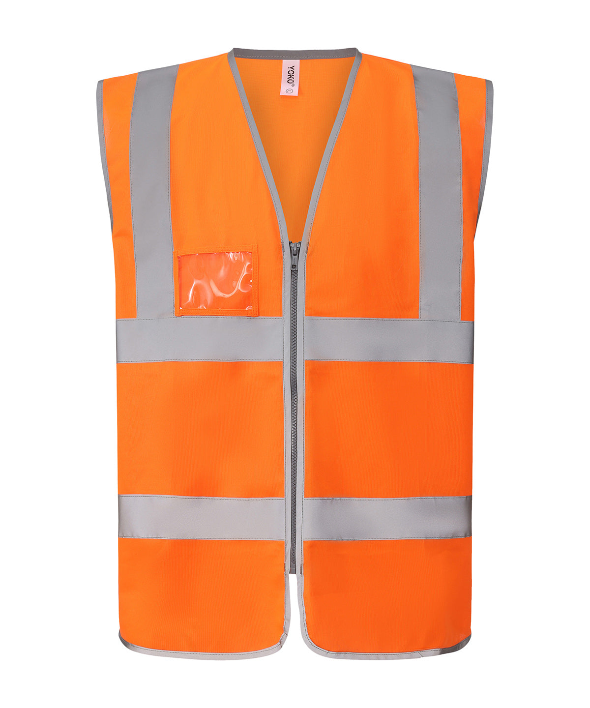 Hi-vis zip ID reflective border waistcoat (HVW103) - Hi-vis Orange
