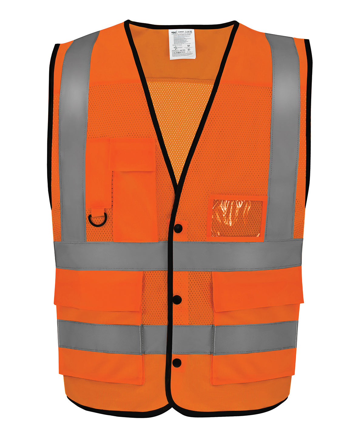 Hi-vis superior open mesh button waistcoat (HVW860) - Hi-vis Orange